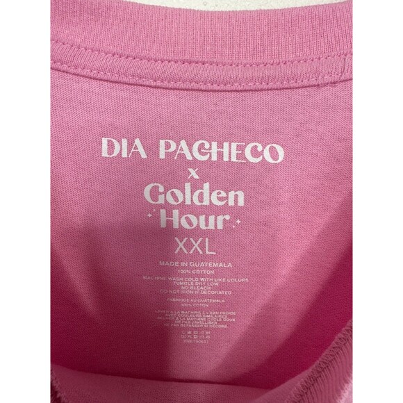 Urban Outfitters XXL Dia Pacheco Golden Hour Graphic T-Shirt Pink Crewneck NWT - Picture 6 of 9